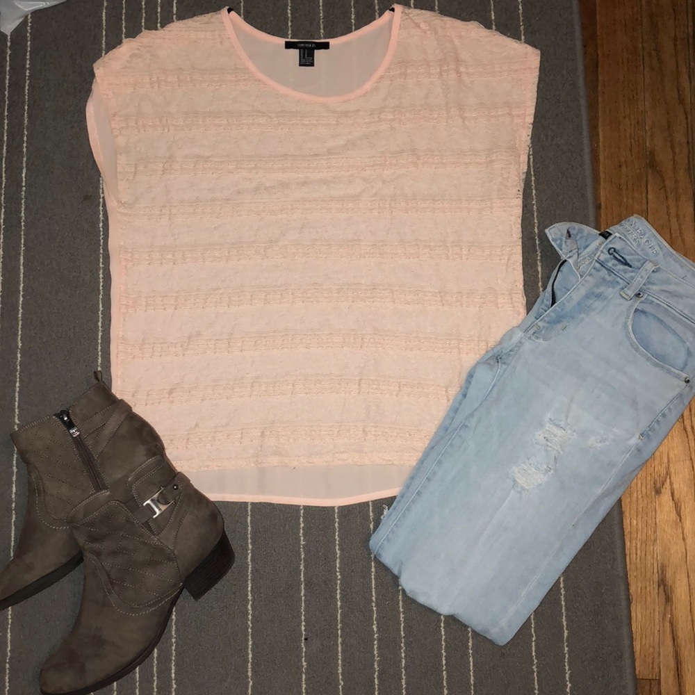 Lace see through blouse
